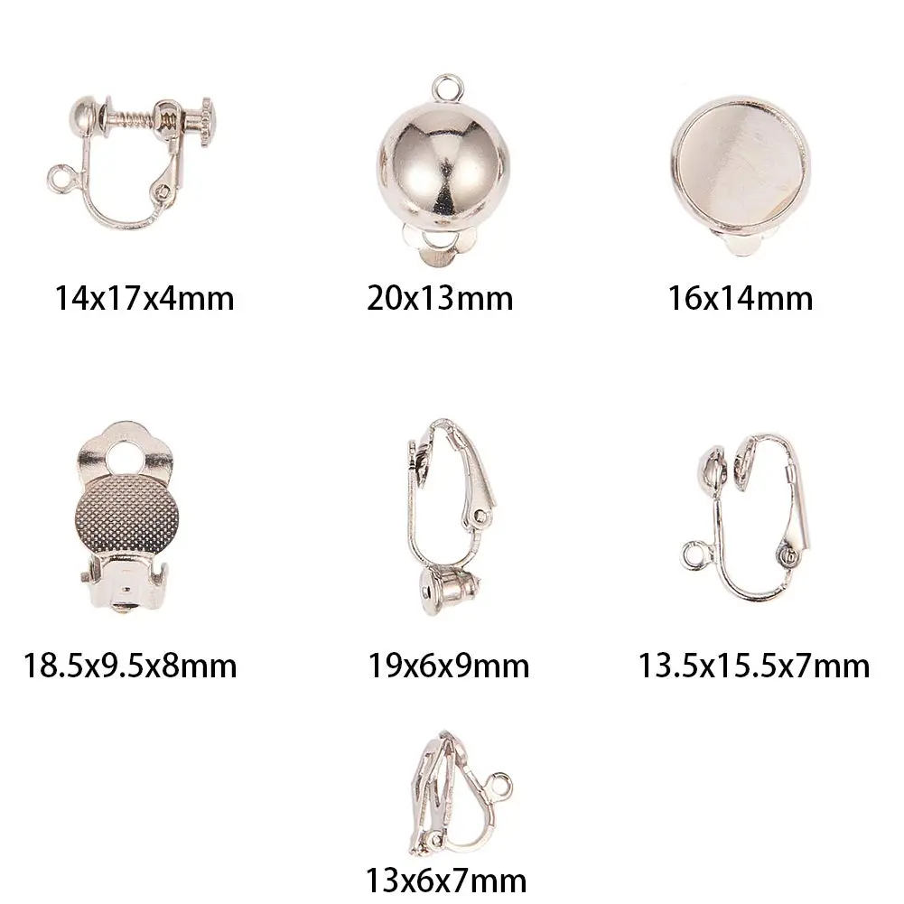 SUNNYCLUE 28pcs 7 Style Clip-on Earring Findings Set | Non-Pierced Earring Converter Components - view 4