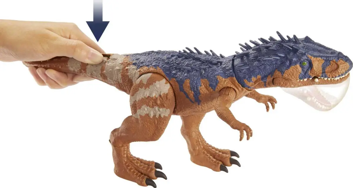Mattel Jurassic World Massive Biters Siats Meekerorum Dinosaur Action Figure | Movable Joints, Tail-Activated Strike & Chomping Motion - view 3