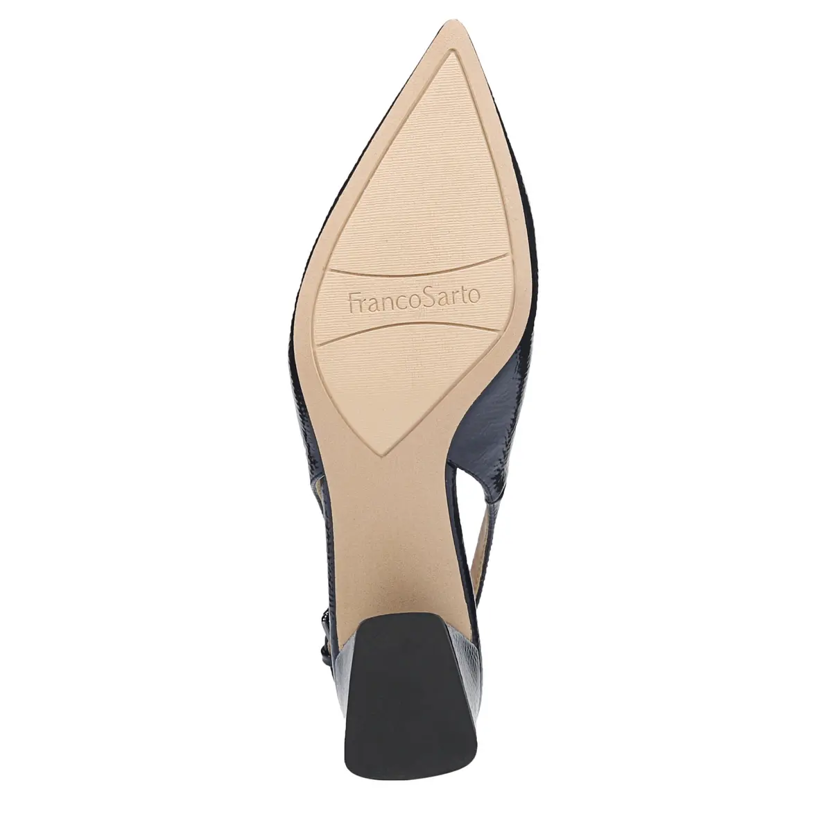 Franco Sarto Womens Racer Slingback Low Block Heel Pointed Toe Pump, Midnight, 7 | Eco-friendly, Feminine, Modern, Pointed-toe - view 6