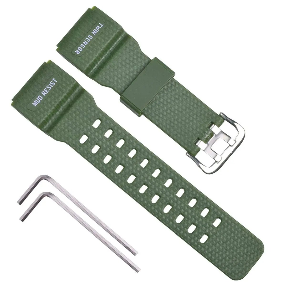 OliBoPo Silicone Watch Strap for Casio G-Shock GG-1000 | Durable, Lightweight, Water-Resistant (16mm, Green) - main product image