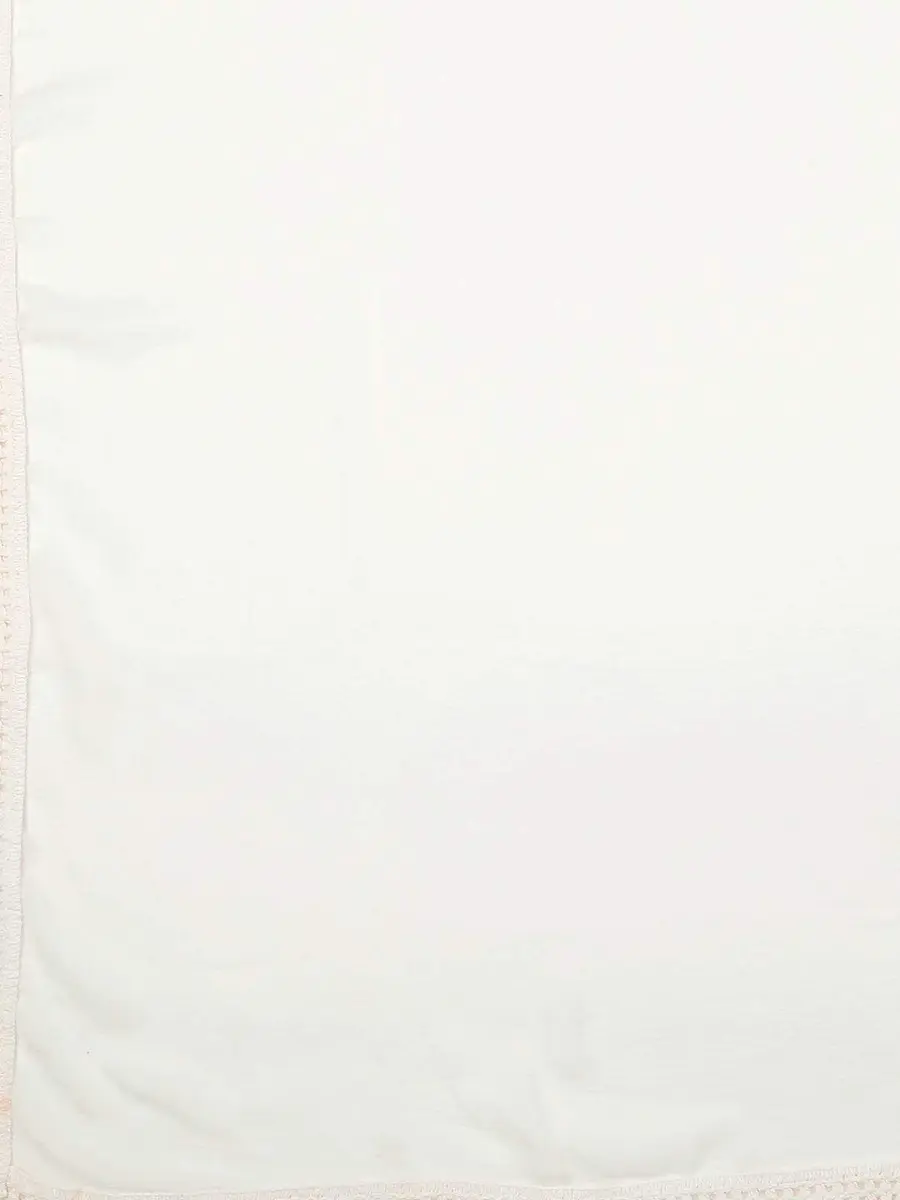 DUPATTA BAZAAR Woman's Off White Chiffon Dupatta 2.5 meters (98.4 inches) | Elegant Border - view 5