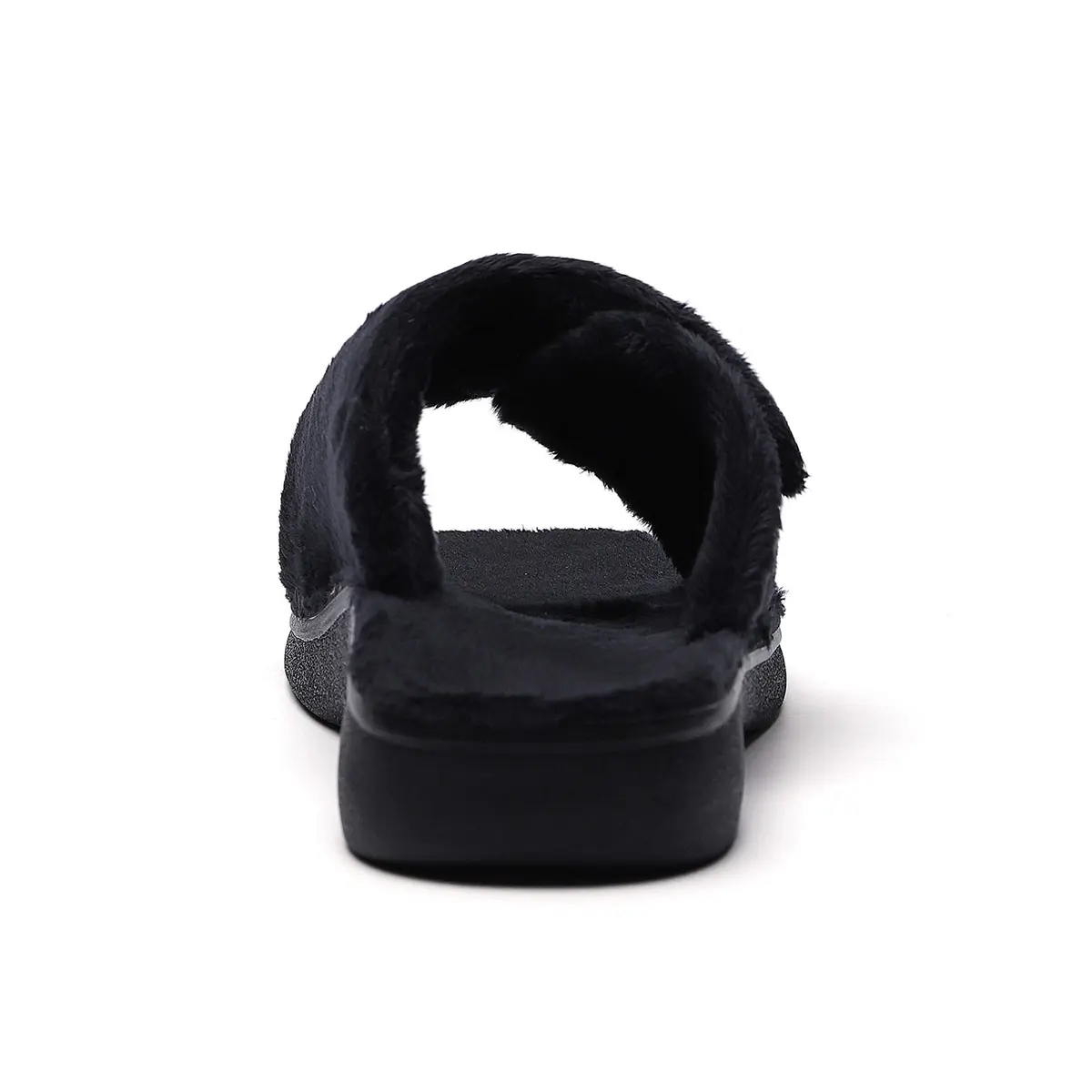 SOLLBEAM Women's Plantar Fasciitis Fuzzy House Orthopedic Slippers with Arch Support, Adjustable, Black, Size 6 | Supportive & Cozy for Indian Summers - view 5