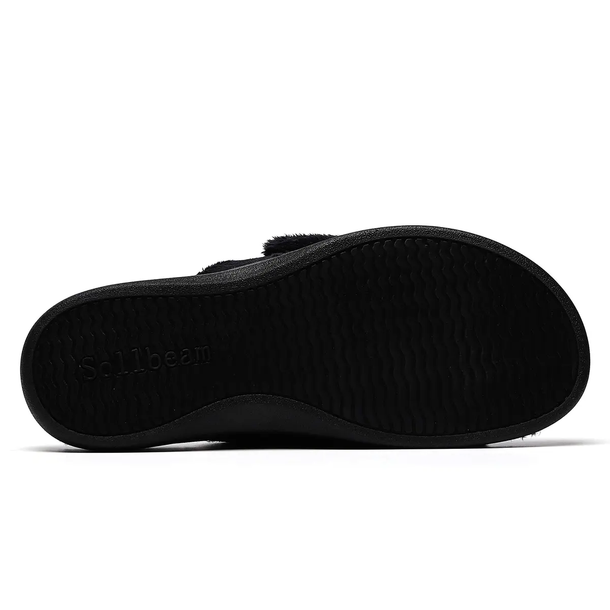SOLLBEAM Women's Plantar Fasciitis Fuzzy House Orthopedic Slippers with Arch Support, Adjustable, Black, Size 6 | Supportive & Cozy for Indian Summers - view 6