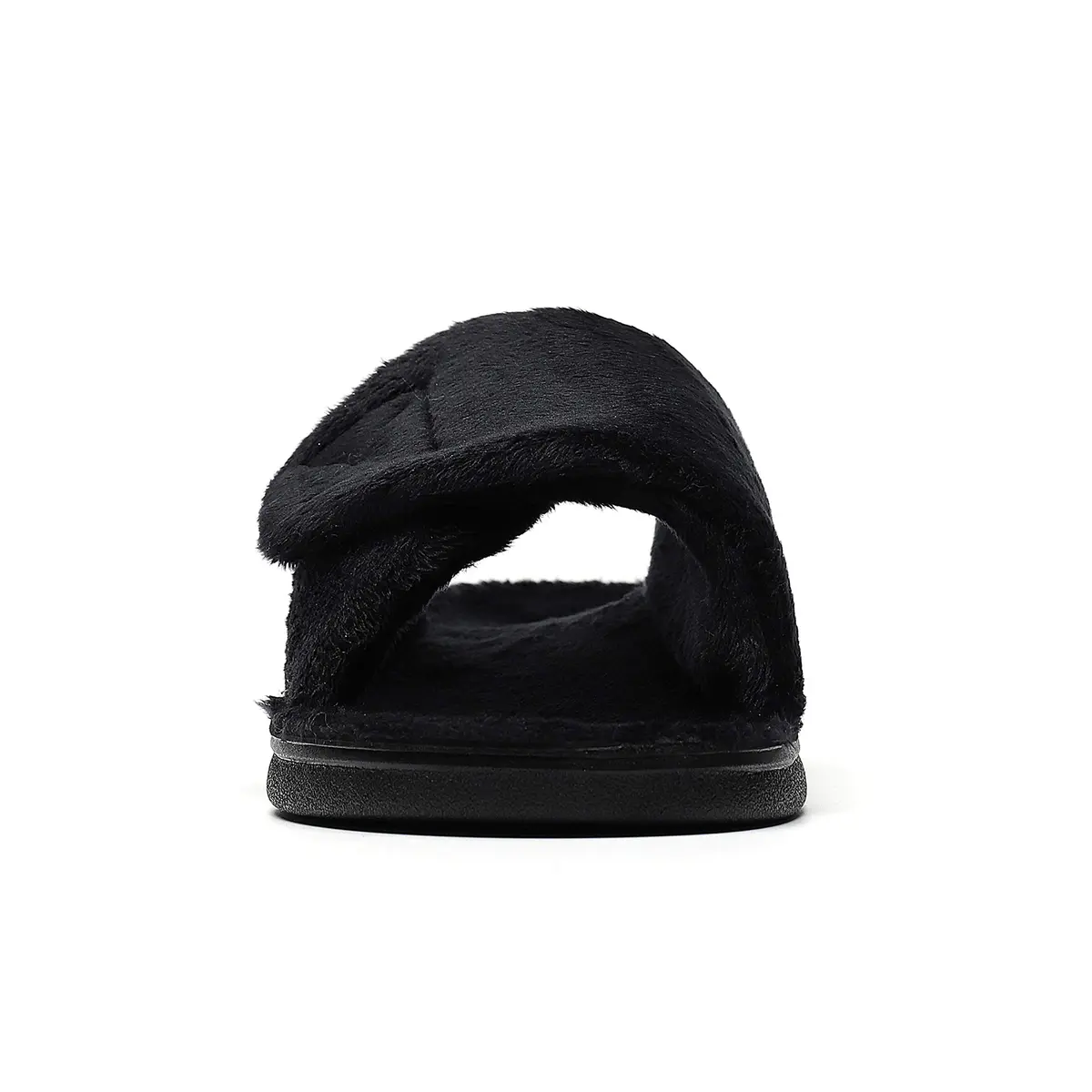 SOLLBEAM Women's Plantar Fasciitis Fuzzy House Orthopedic Slippers with Arch Support, Adjustable, Black, Size 6 | Supportive & Cozy for Indian Summers - view 8