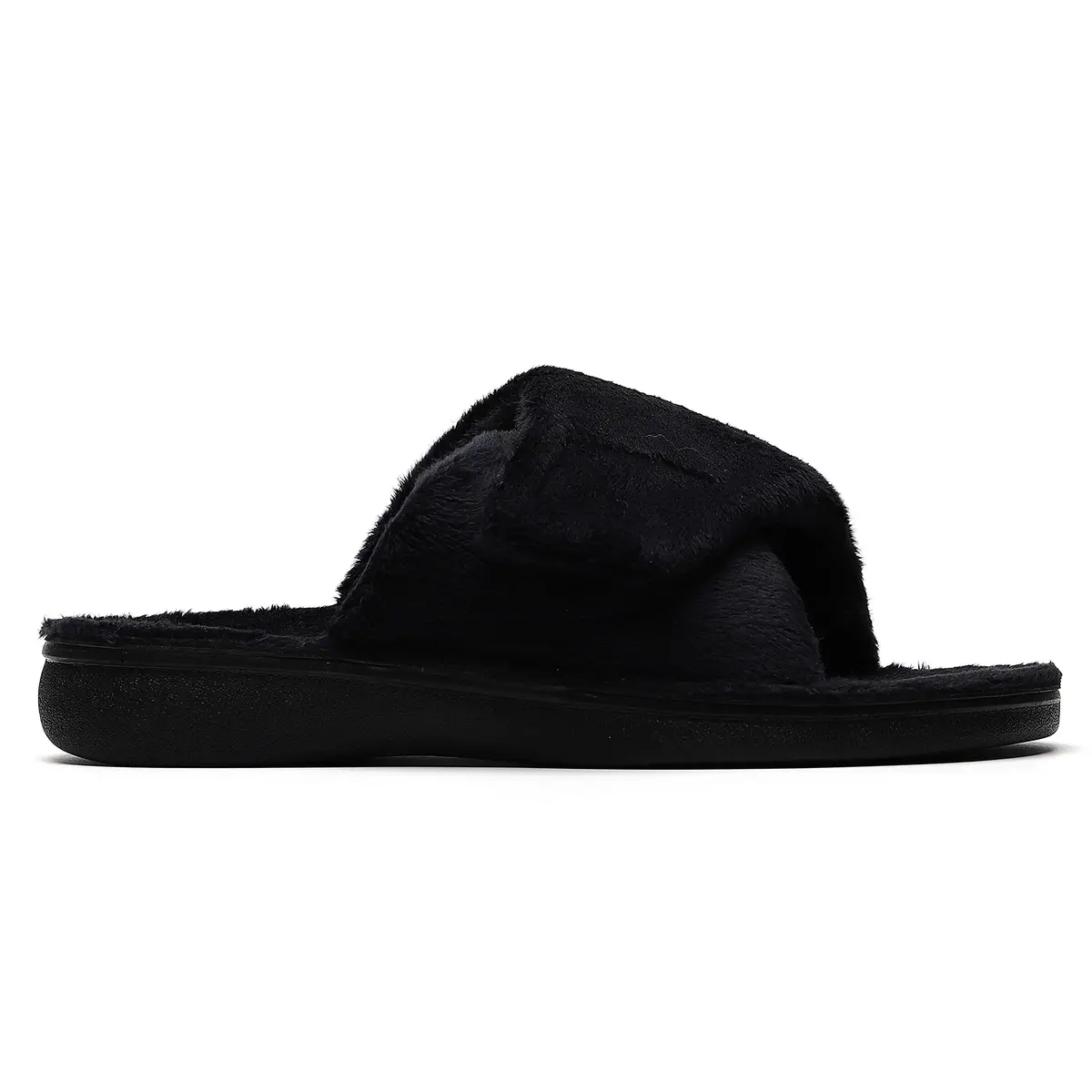 SOLLBEAM Women's Plantar Fasciitis Fuzzy House Orthopedic Slippers with Arch Support, Adjustable, Black, Size 6 | Supportive & Cozy for Indian Summers - view 4