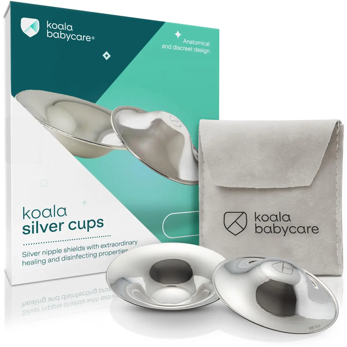 Koala Babycare Original Silver Nursing Cups Maxi Size | Protect & Soothe Sore Nipples - main product image