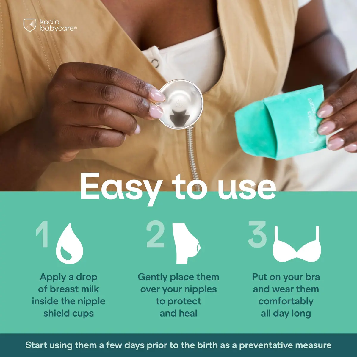 Koala Babycare Original Silver Nursing Cups Maxi Size | Protect & Soothe Sore Nipples - view 6