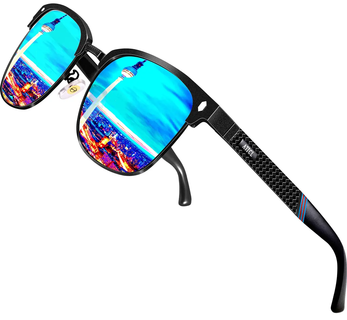 ATTCL Polarized Sunglasses Men Semi Rimless Al-Mg Metal UV400 Lightweight | True Color & Glare-Free Vision - main product image