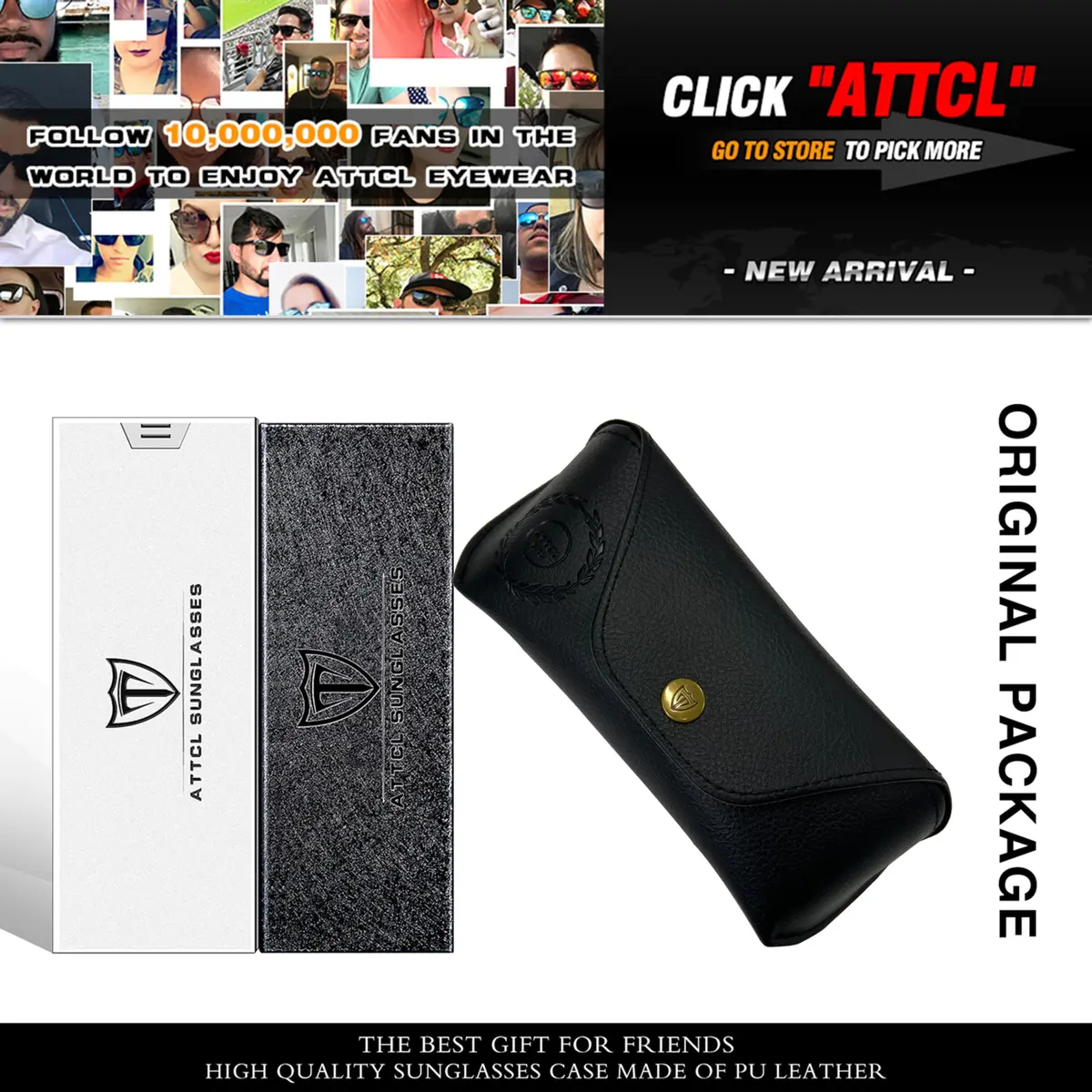 ATTCL Polarized Sunglasses Men Semi Rimless Al-Mg Metal UV400 Lightweight | True Color & Glare-Free Vision - view 5