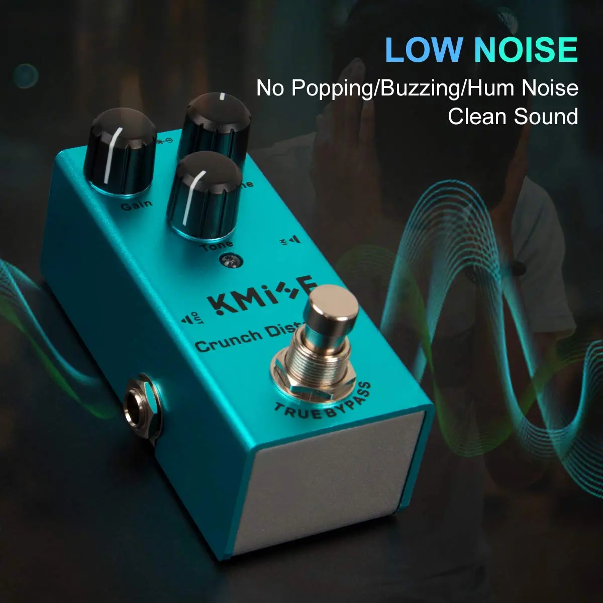 lotmusic Kmise Crunch Distortion Electric Guitar Effects Pedal | 9V True Bypass, 3 Modes, Noise Reduction - view 3