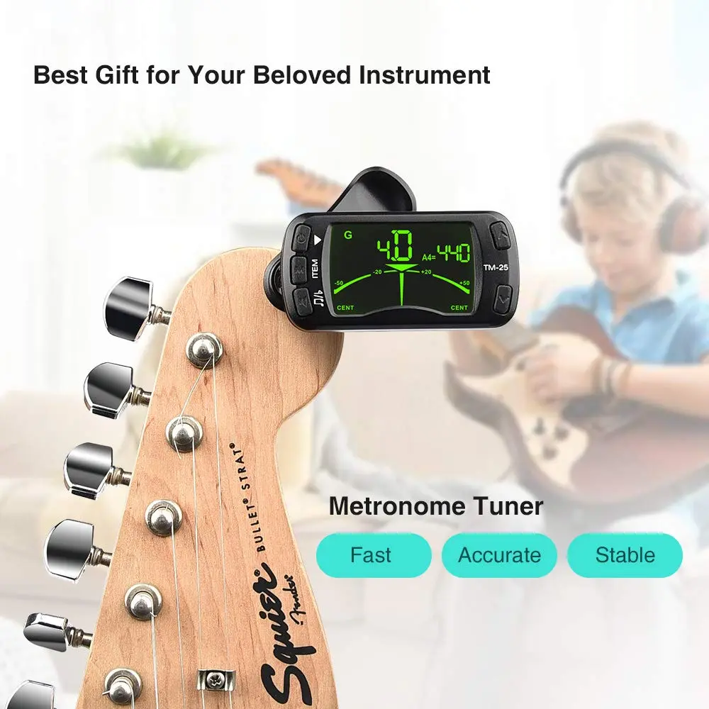LEKATO Guitar Tuner Clip On Metronome Tone Generator 3 in 1 Portable | All Instruments, Bass, Violin, Ukulele - view 6