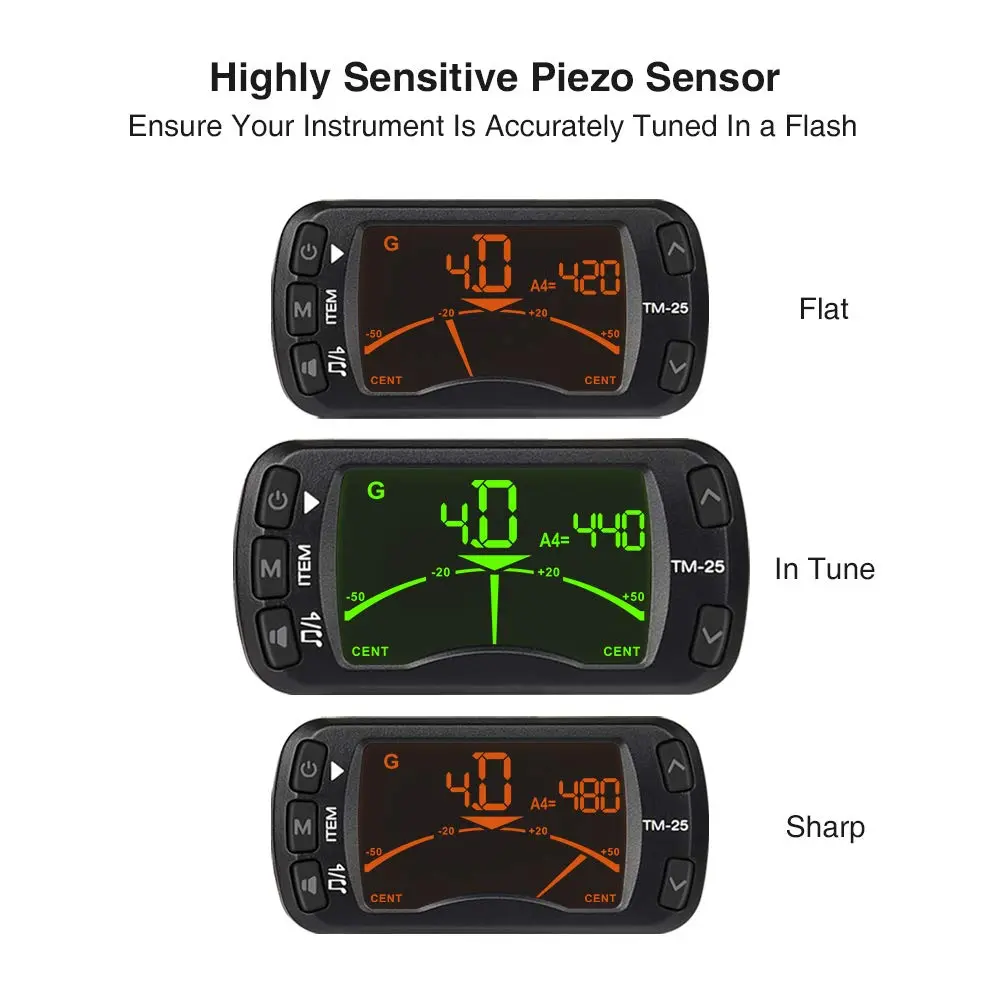 LEKATO Guitar Tuner Clip On Metronome Tone Generator 3 in 1 Portable | All Instruments, Bass, Violin, Ukulele - view 3