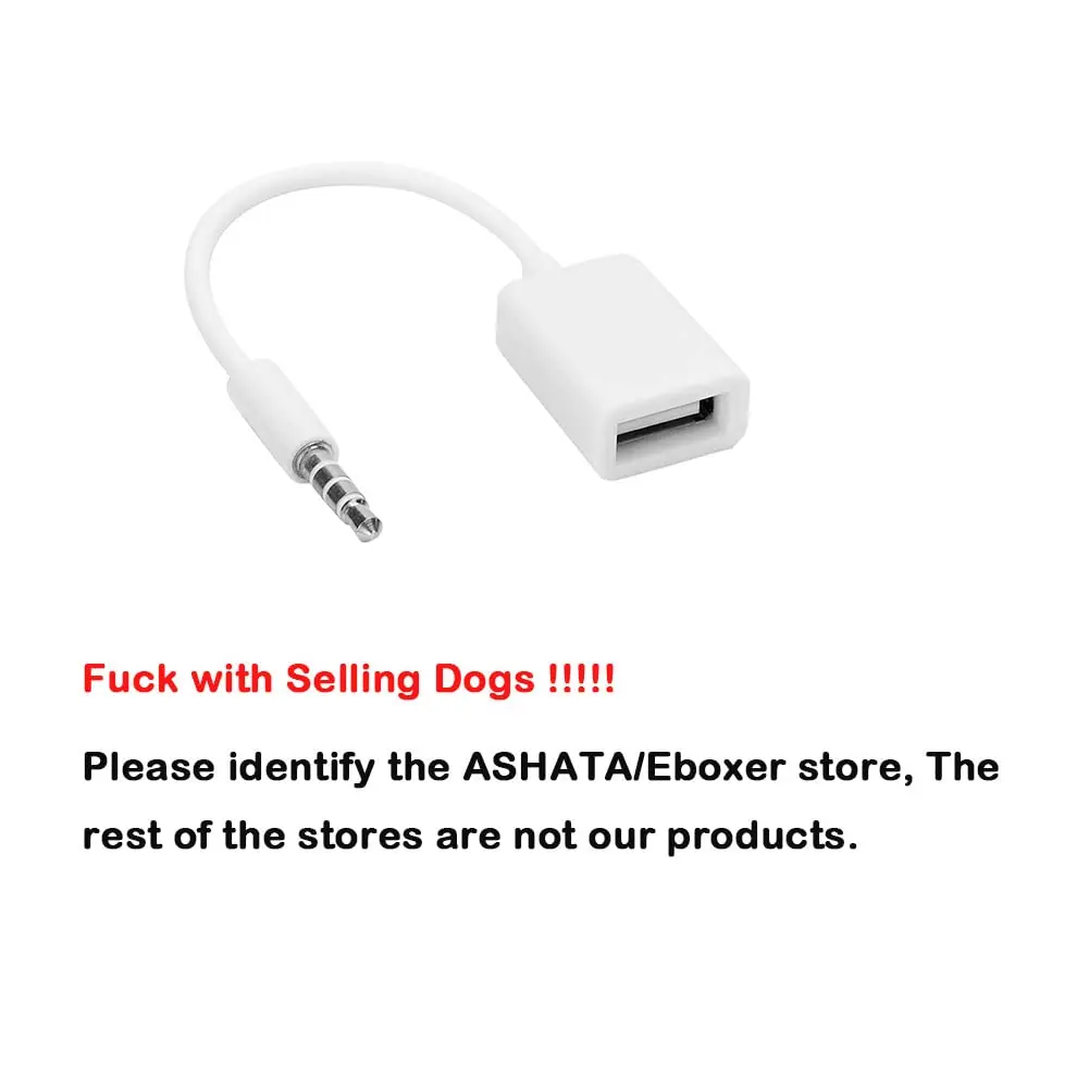 ASHATA 3.5mm Male to USB Female Audio Cable 14cm (5.5in) | Connects Car AUX to USB Drives for Music Playback - view 2