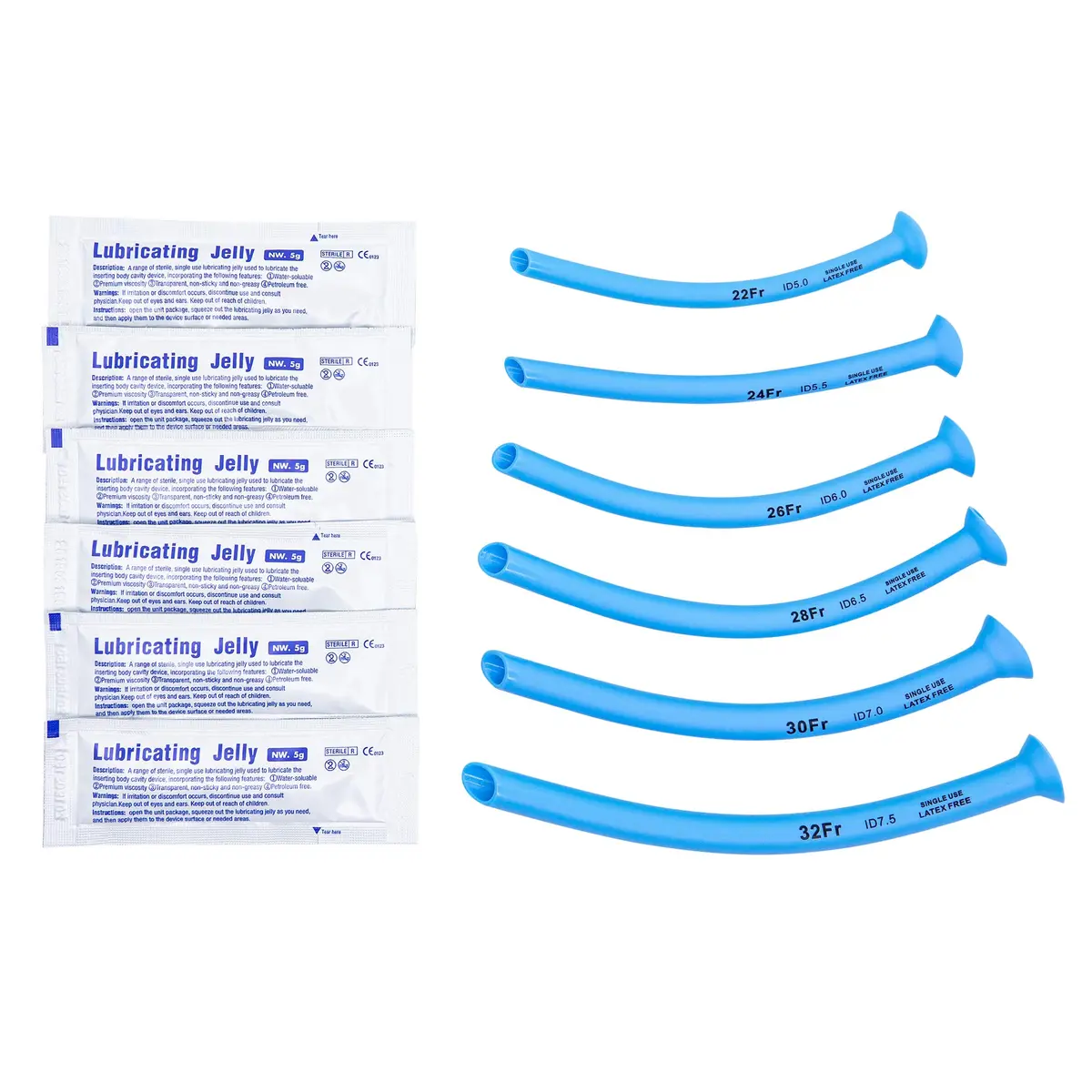 LINE2design Nasopharyngeal Airway Kit 6-Pack with Lubricating Jelly | Medical Grade Soft PVC Tubes for Emergency Rescue - view 3