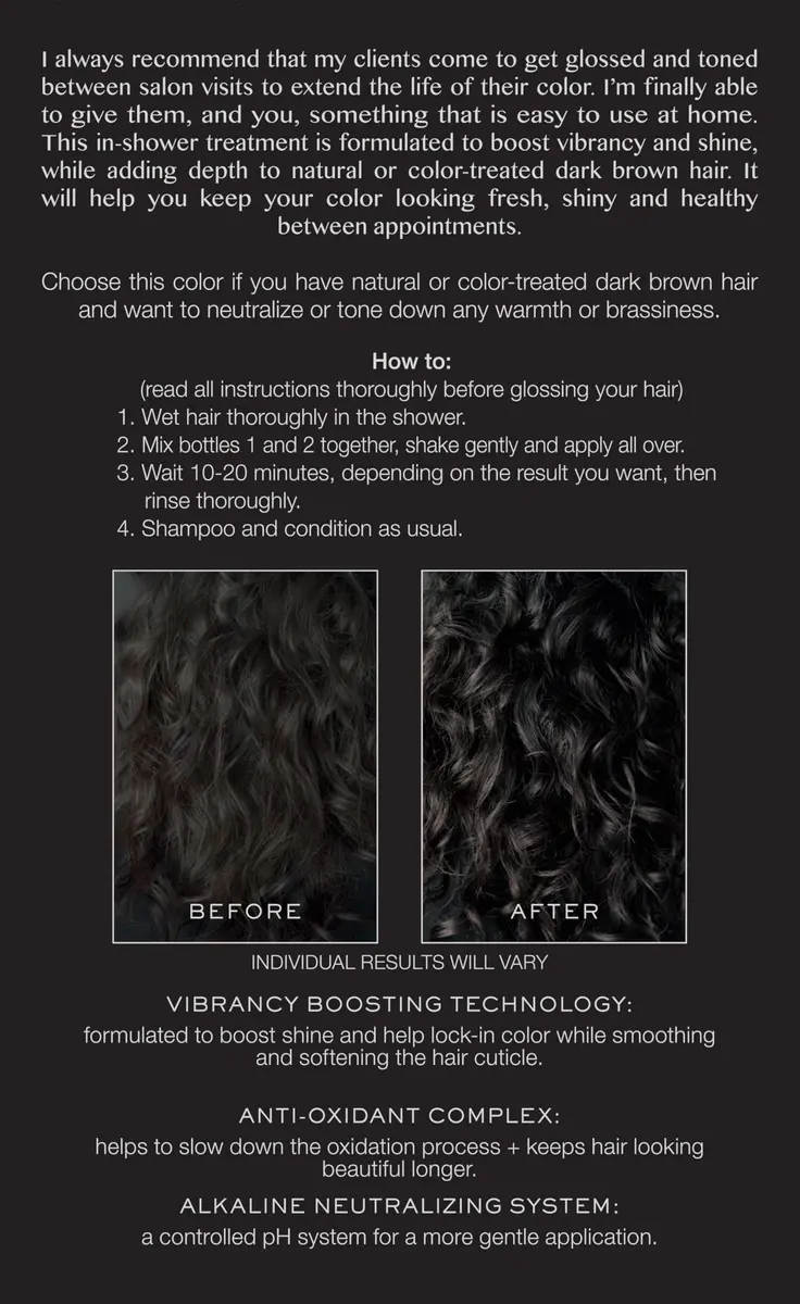 Kristin Ess Signature Hair Gloss Bittersweet Dark Brunette 118ml (4 Fl Oz) | Tones Brassiness & Boosts Shine - view 3