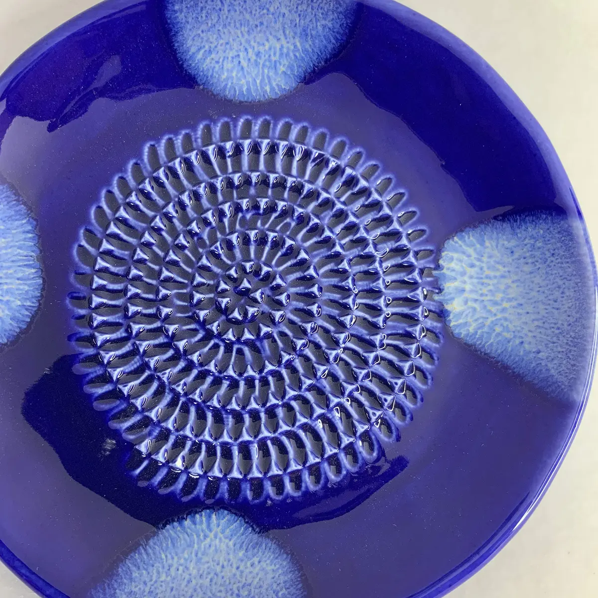 BonCera Ceramic Garlic Grater Plate 4-Piece Set - Blue Cross Glazed | Versatile Kitchen Tool for Garlic, Ginger & Fruits - view 8