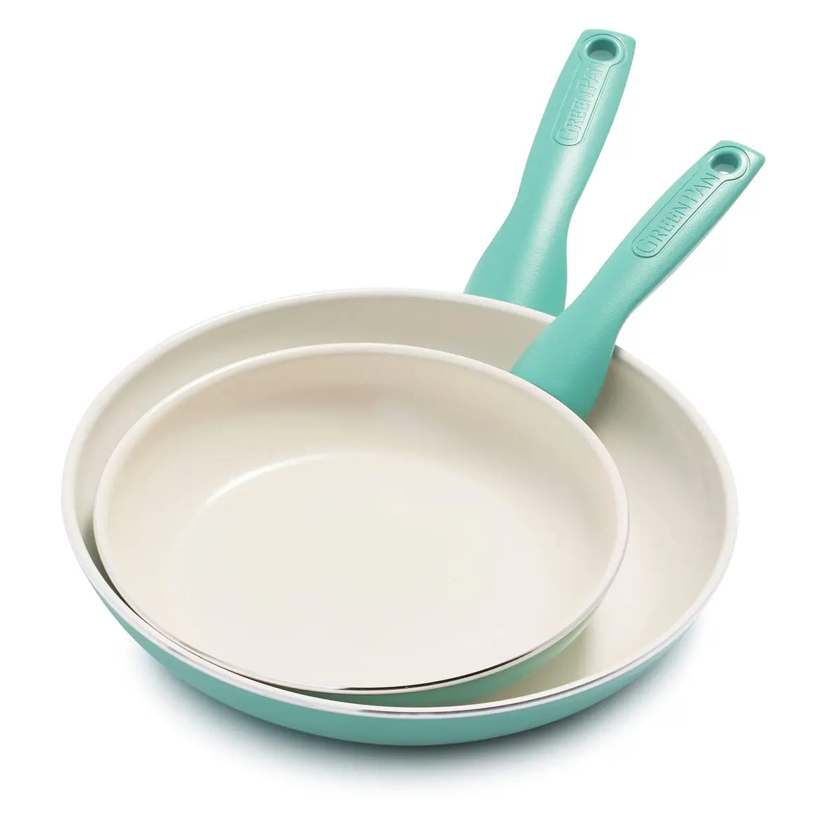 GreenPan Rio 8" & 10" Ceramic Nonstick Frying Pan Set | PFAS-Free, Dishwasher Safe, Turquoise - main product image