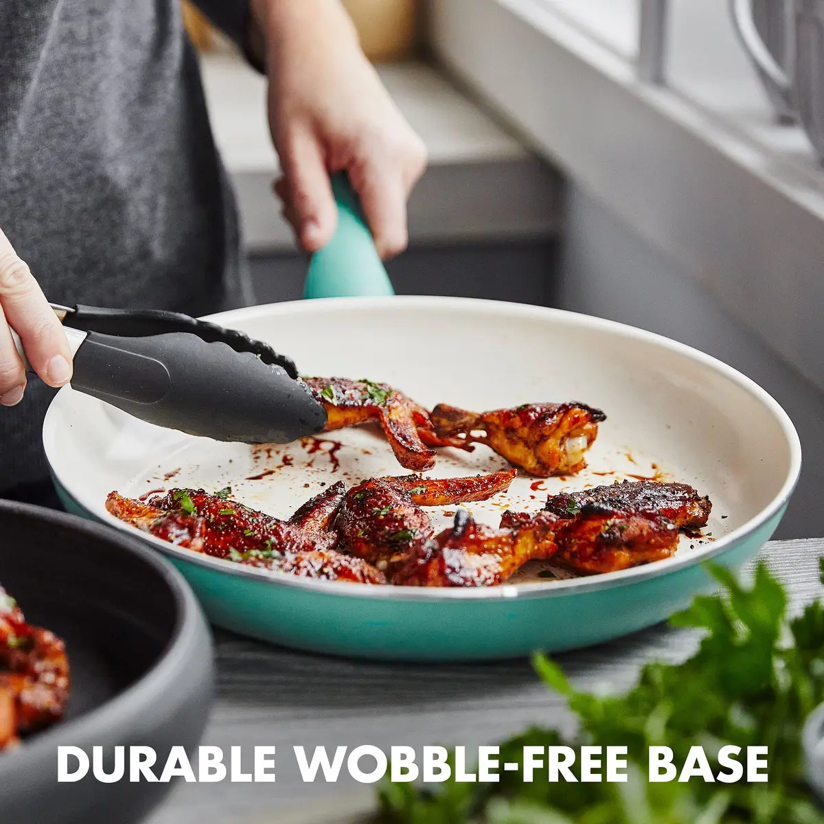 GreenPan Rio 8" & 10" Ceramic Nonstick Frying Pan Set | PFAS-Free, Dishwasher Safe, Turquoise - view 6