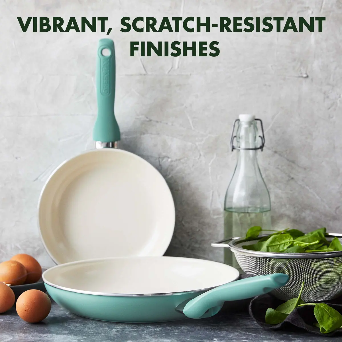 GreenPan Rio 8" & 10" Ceramic Nonstick Frying Pan Set | PFAS-Free, Dishwasher Safe, Turquoise - view 7