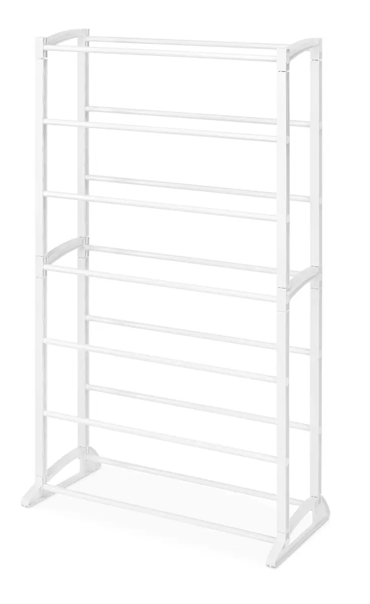 Whitmor Shoe Rack - 21-Pair - White | 7 Tier Metal & Plastic Shoe Organizer for Small Spaces - main product image