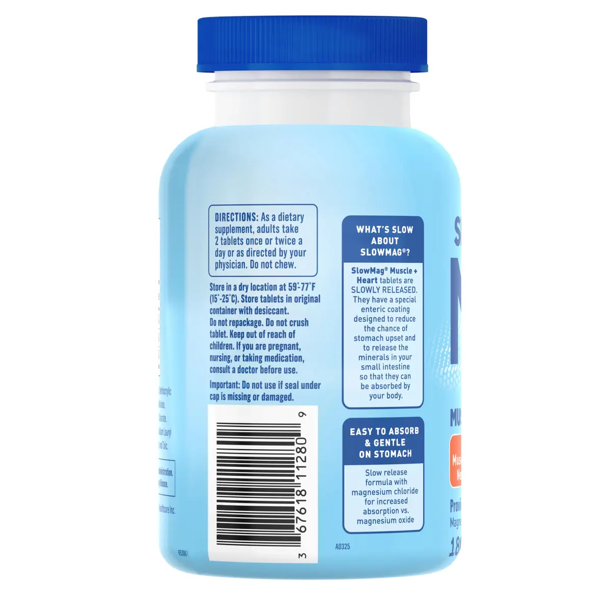 SlowMag Muscle & Heart Magnesium Chloride Supplement with Calcium, 180 Count | Supports Muscle Relaxation & Heart Health - view 8