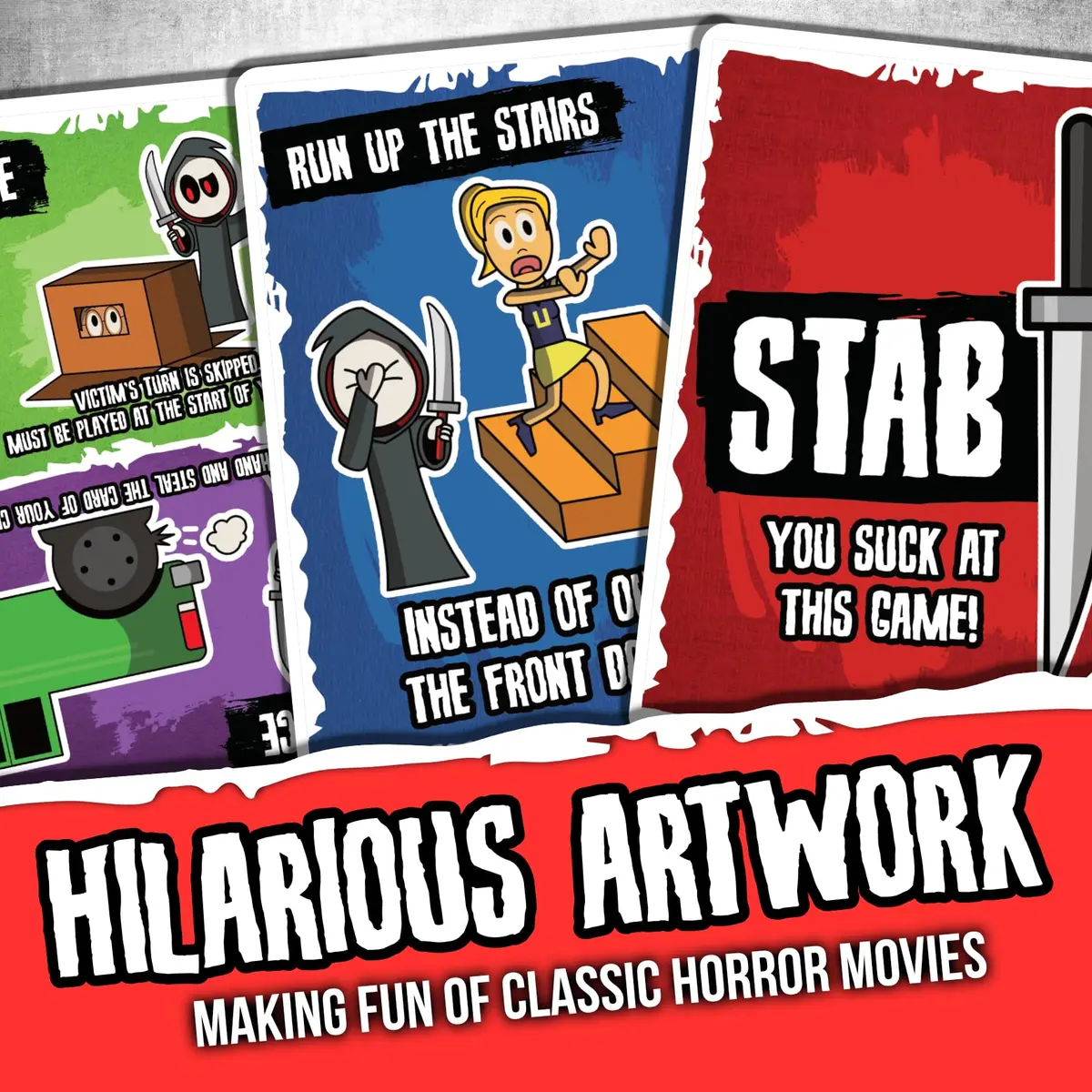 Rookie Mage Games Don't Get Stabbed! Adult Horror Card Game | Halloween Party Fun (70-120 chars) - view 6