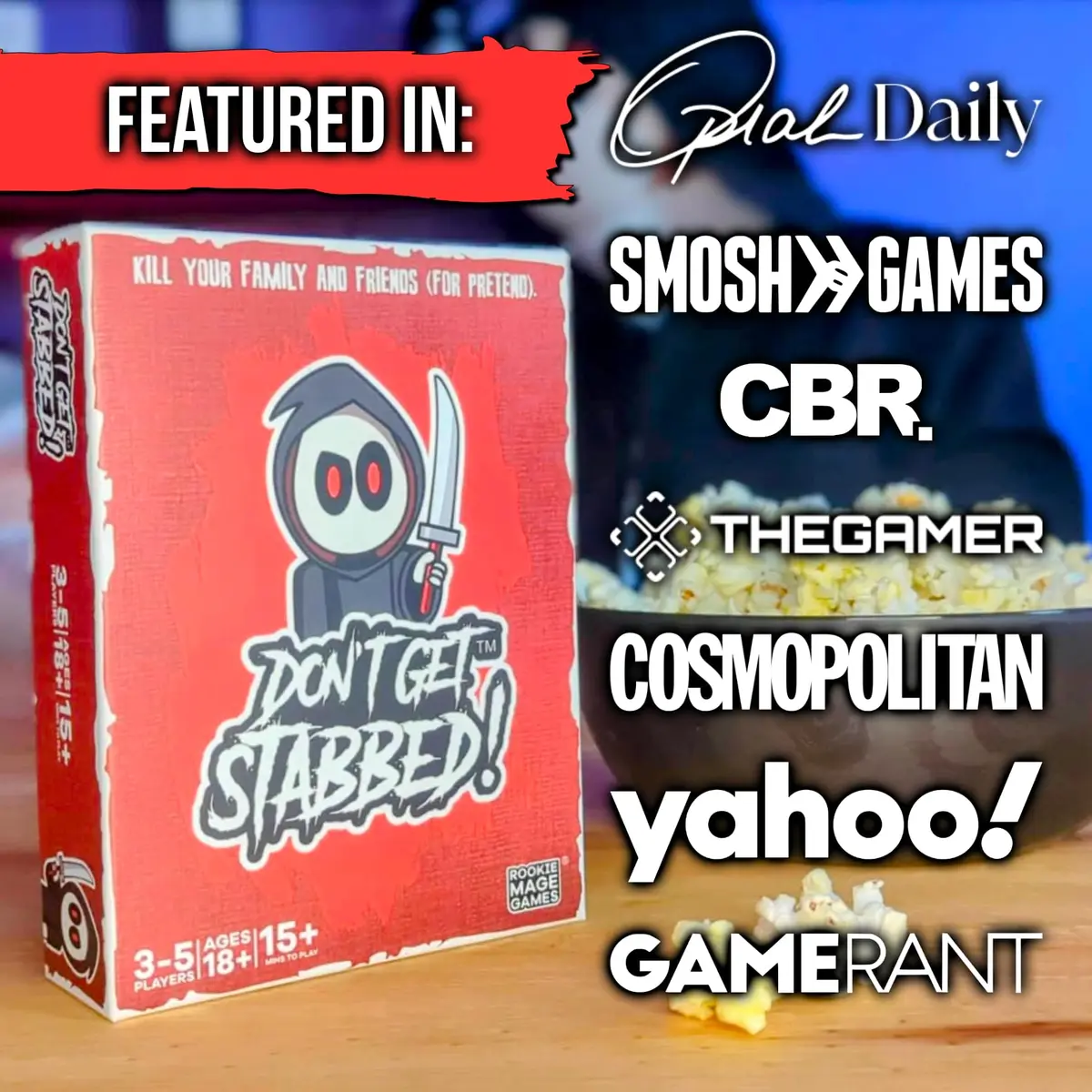 Rookie Mage Games Don't Get Stabbed! Adult Horror Card Game | Halloween Party Fun (70-120 chars) - view 7