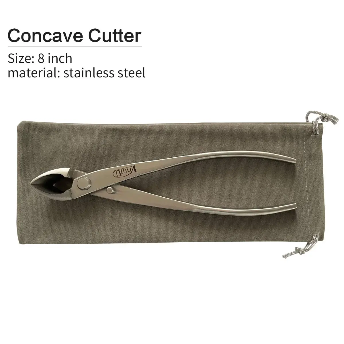 VOUIU 8-inch Concave Cutter Bonsai Tool | 210mm Stainless Steel Pruner - view 2