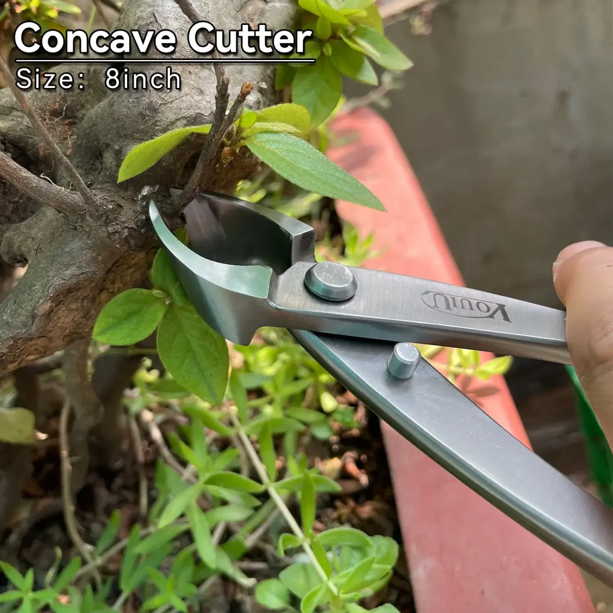 VOUIU 8-inch Concave Cutter Bonsai Tool | 210mm Stainless Steel Pruner - view 3
