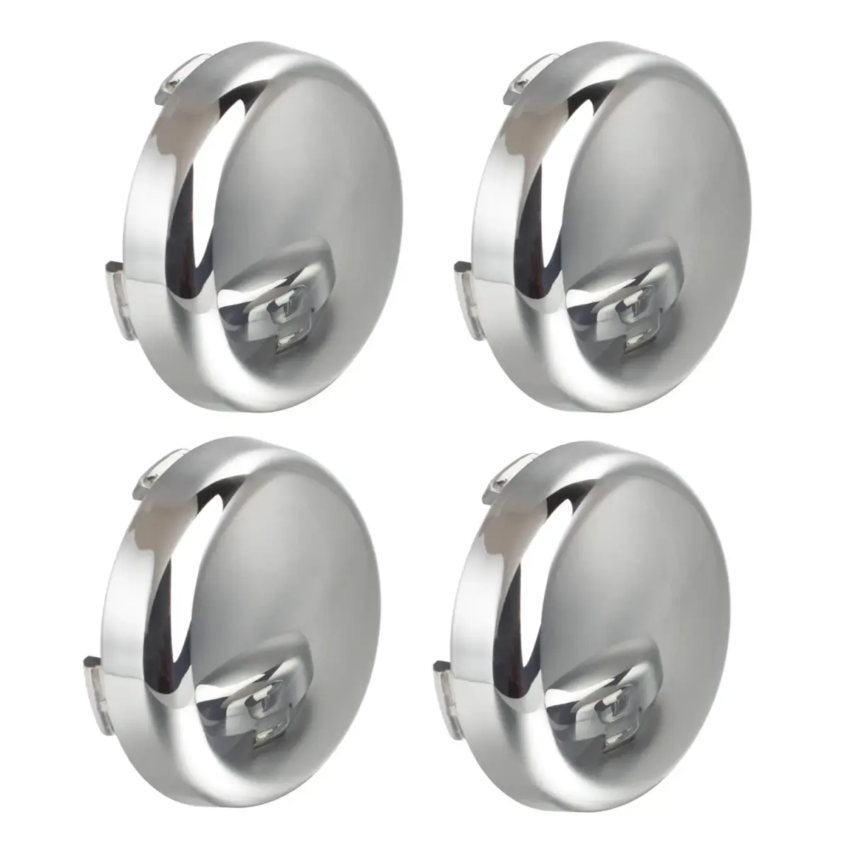 NTHREEAUTO Chrome Bullet LED Turn Signals Lens Cover Set of 4 | Universal Fit for Harley Motorcycles - main product image