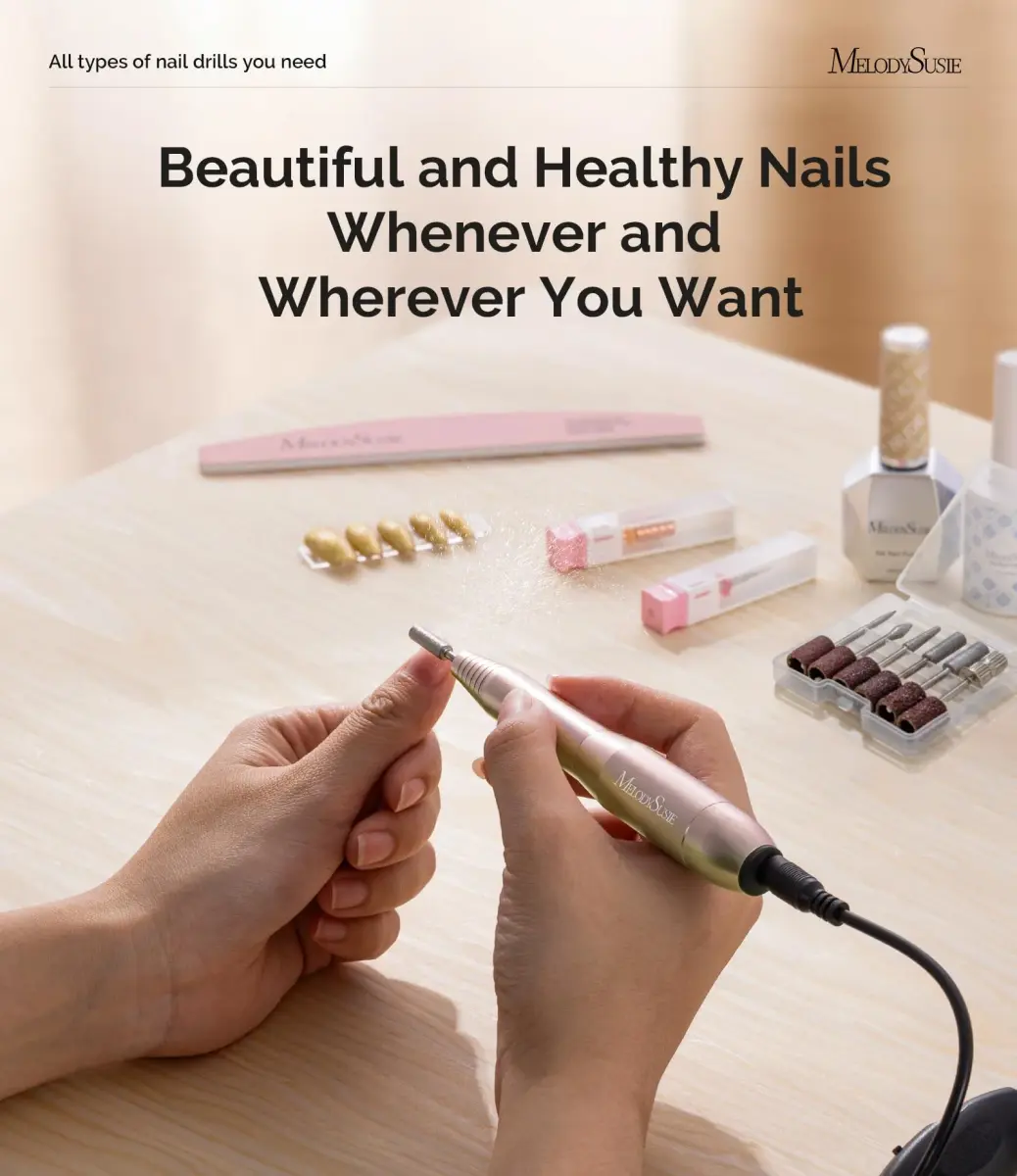 MelodySusie USB Nail Drill PC120I (Gold) 20,000RPM | Gentle Nail Prep for Professionals & Beginners - view 7