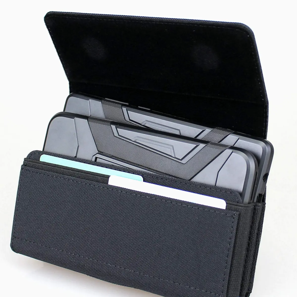 aubaddy Dual Phone Holster Pouch for 2 Phones | Magnetic Belt Clip Case for iPhone & Samsung (17 16 15 14 13 12 11) Pro Max/Plus - view 5