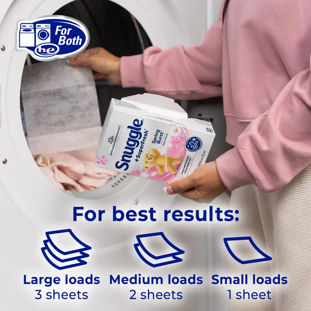 Snuggle SuperFresh Dryer Sheets Spring Burst 200 Count | Reduces Static, Softens Fabric, Fights Odors - view 8