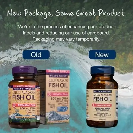 Wiley's Finest Wild Alaskan Fish Oil Prenatal DHA, 120 Count | Supports Baby Brain & Eye Development - view 12