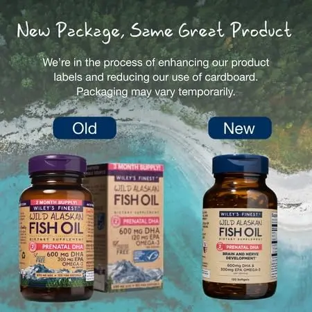 Wiley's Finest Wild Alaskan Fish Oil Prenatal DHA, 120 Count | Supports Baby Brain & Eye Development - view 14