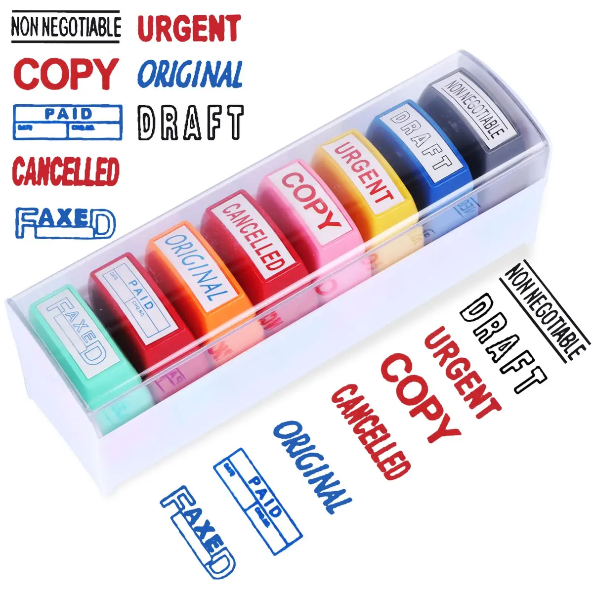 Swity Home Self Inking Office Stamp Set - 8 Pcs | Vibrant, Long-Lasting Ink for Business & Office Use - main product image