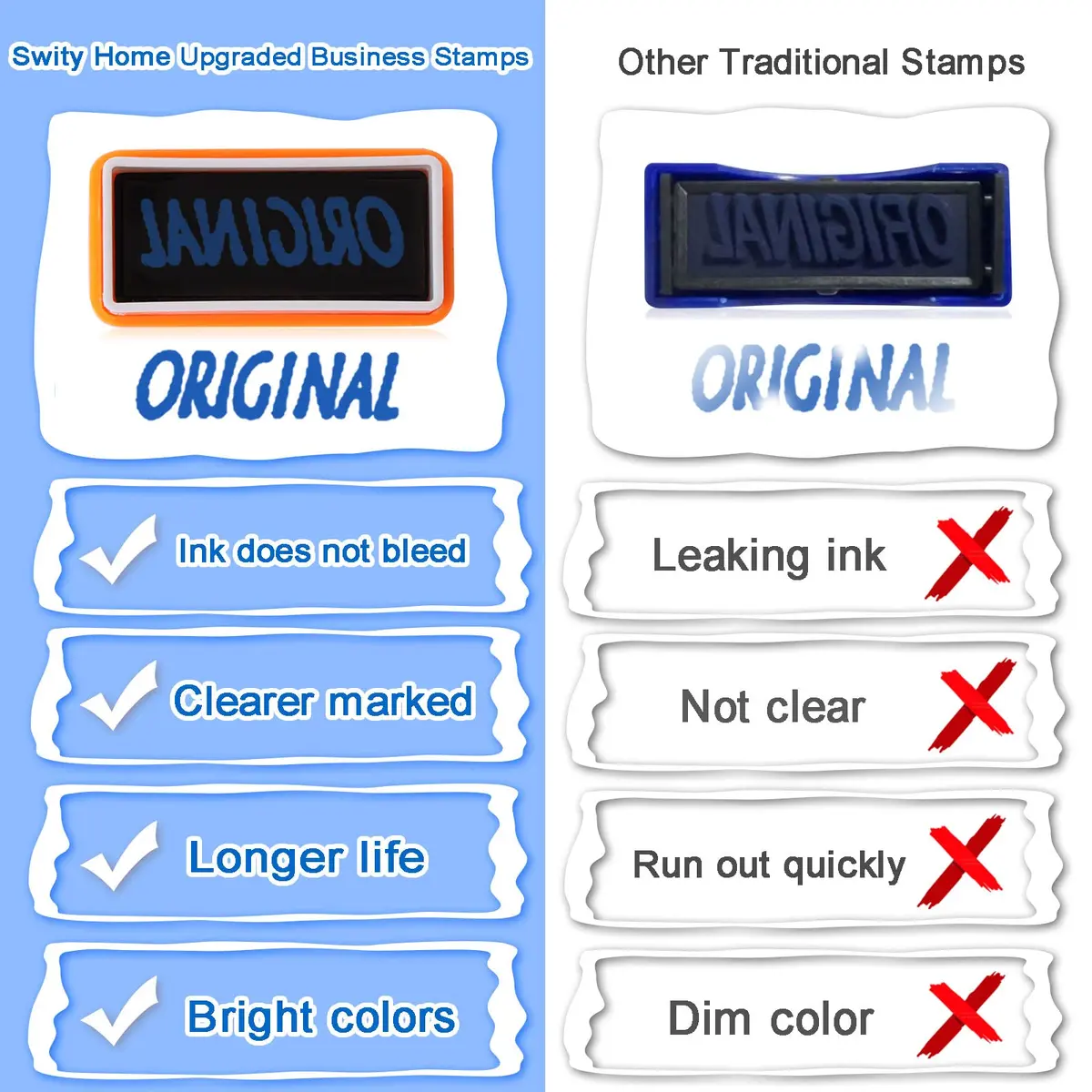 Swity Home Self Inking Office Stamp Set - 8 Pcs | Vibrant, Long-Lasting Ink for Business & Office Use - view 5