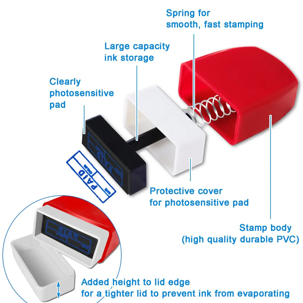 Swity Home Self Inking Office Stamp Set - 8 Pcs | Vibrant, Long-Lasting Ink for Business & Office Use - view 3