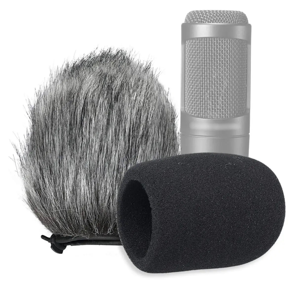 SUNMON Microphone Windscreen and Foam Cover Kit for Audio-Technica AT2020 Series, 2-Pack | Indoor & Outdoor Use - main product image