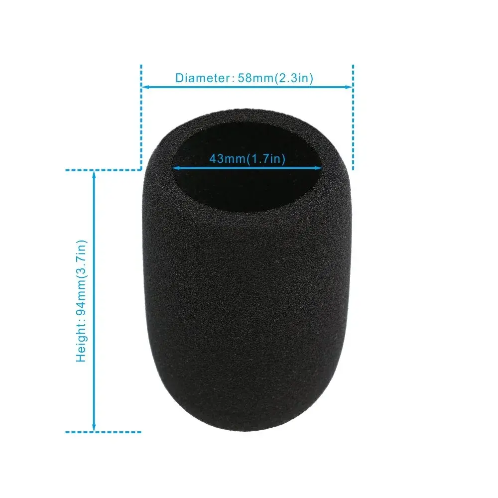 SUNMON Black Microphone Windscreen Foam Cover for Audio-Technica AT2020 Condenser Mic | 4.3 cm (1.7 inches) - view 3