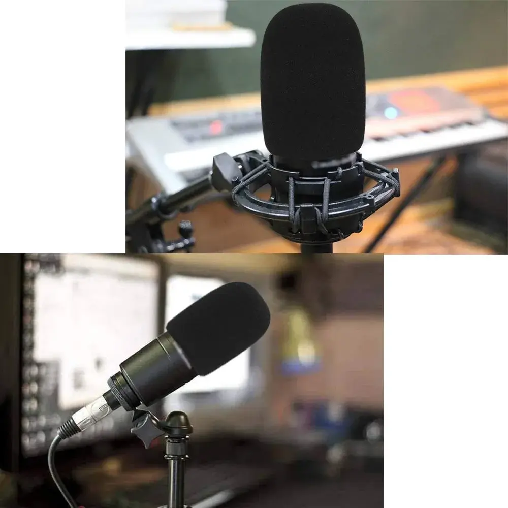 SUNMON Black Microphone Windscreen Foam Cover for Audio-Technica AT2020 Condenser Mic | 4.3 cm (1.7 inches) - view 4