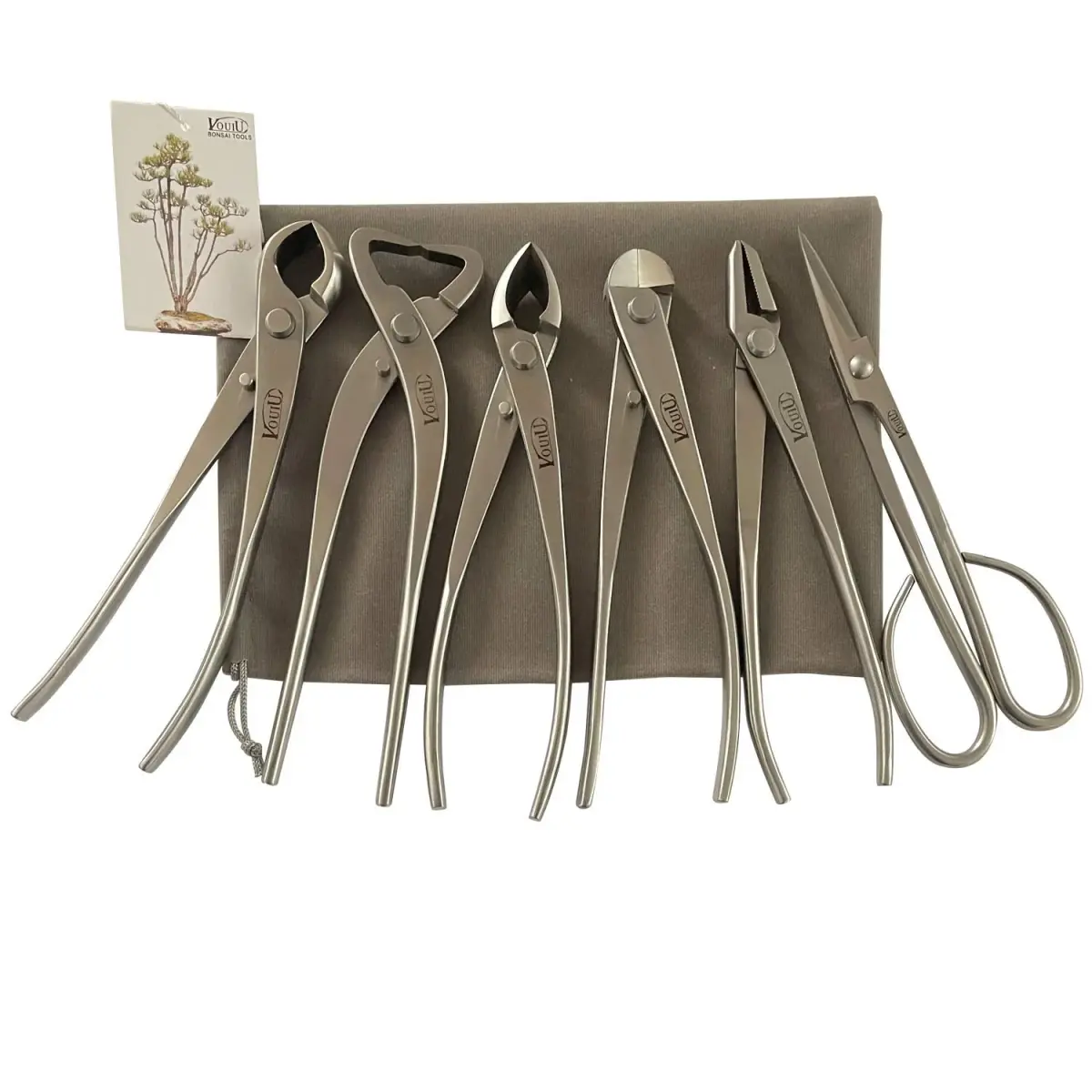 VOUIU 6-Piece Bonsai Tool Set | Knob Cutter, Trunk Splitter, Concave Cutter, Wire Cutter, Jin Pliers, Bonsai Scissors (210mm) - main product image