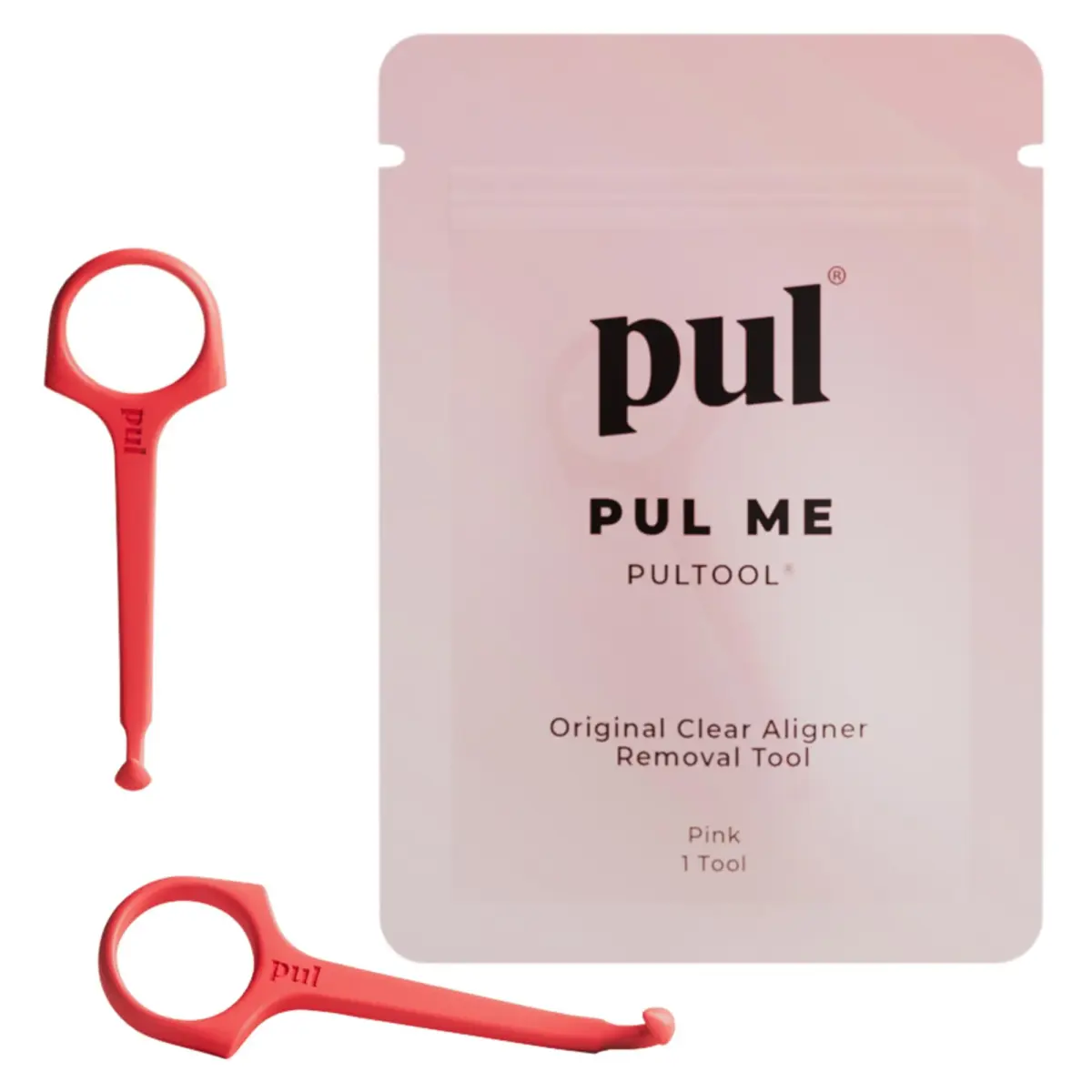The Pultool Aligner Removal Tool 2 Pack Pink | Hygienic & Easy Orthodontic Accessory - main product image