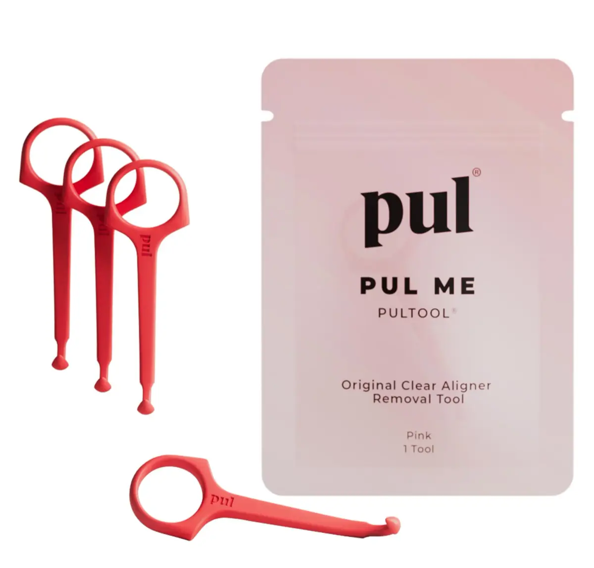 Pultool Pink 4-Pack Aligner Removal Tool | Hygienic & Easy Orthodontic Accessory - main product image