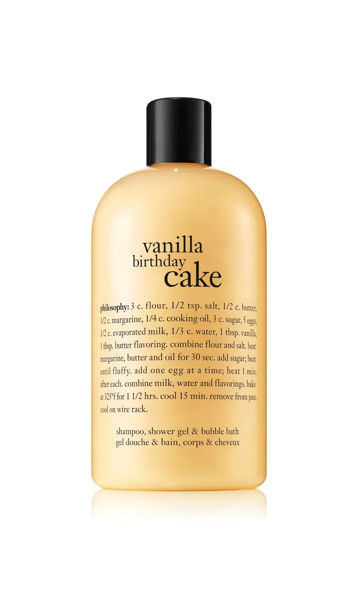 Philosophy Vanilla Birthday Cake Shampoo, Shower Gel & Bubble Bath 16 oz | Sweet, Softening & Delicious Scent - main product image