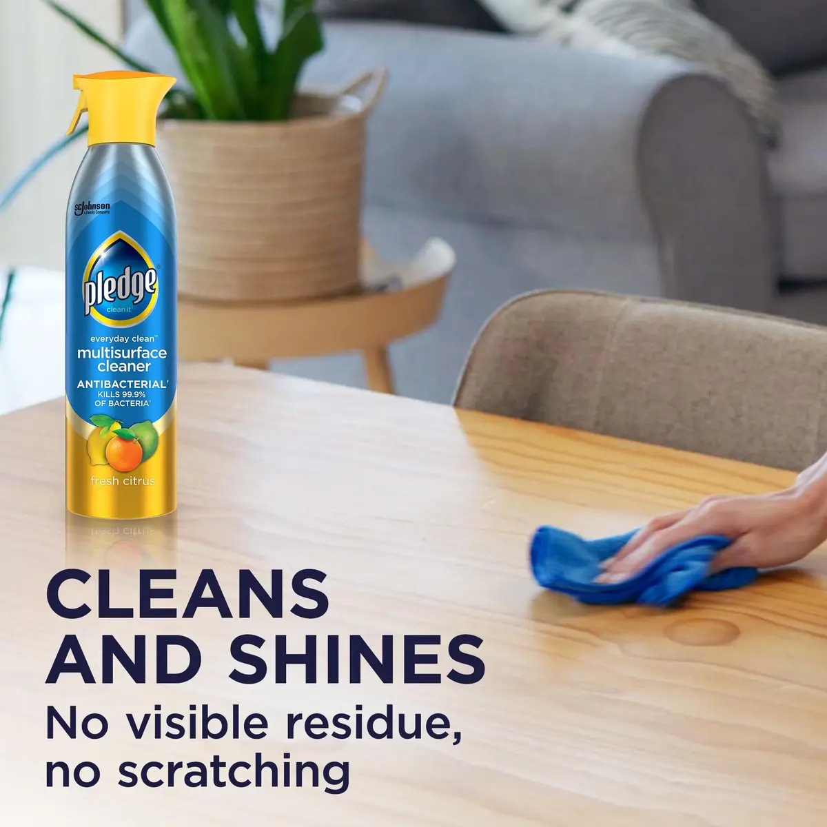 Pledge Antibacterial Multisurface Cleaner Spray 9.7 oz | Fresh Citrus, Kills Bacteria* Effortlessly - view 6
