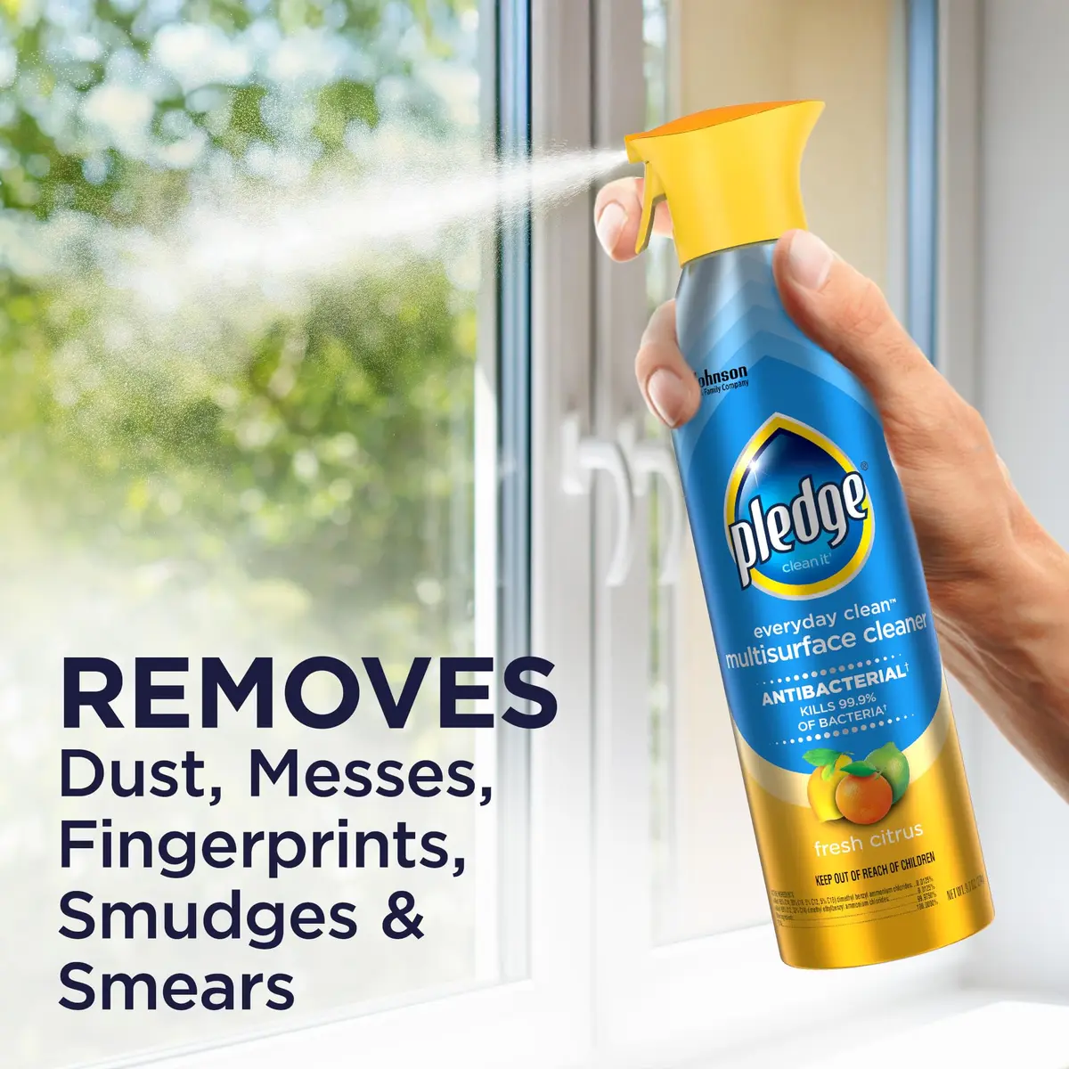 Pledge Antibacterial Multisurface Cleaner Spray 9.7 oz | Fresh Citrus, Kills Bacteria* Effortlessly - view 3