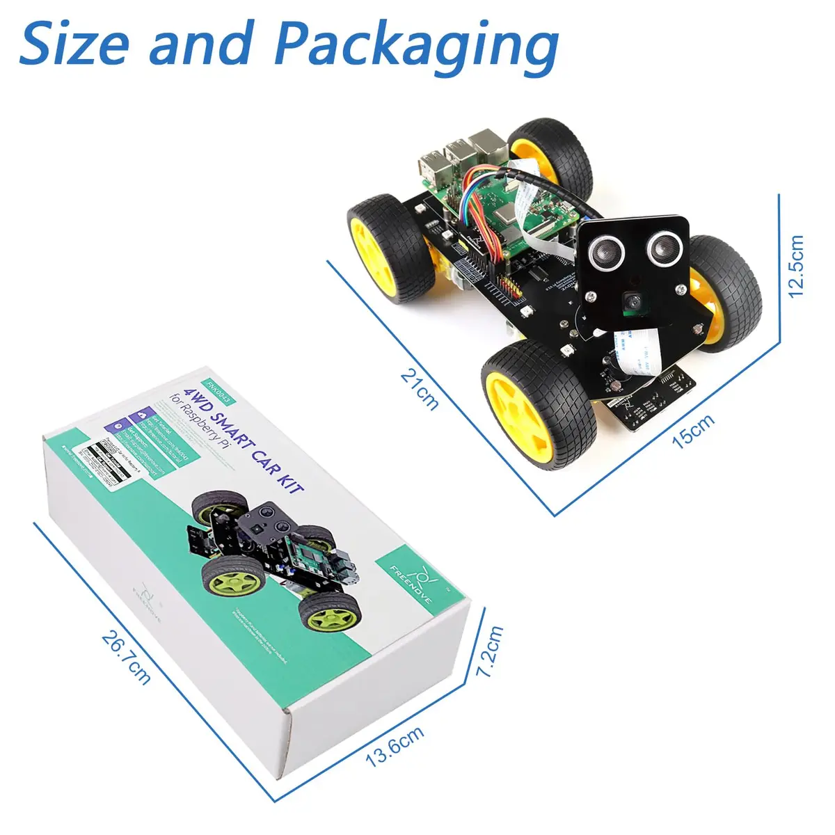 FREENOVE 4WD Smart Car Kit for Raspberry Pi 5 4 B 3 B+ Zero 2 W | Face & Line Tracking, Obstacle Avoidance, App Control (Raspberry Pi NOT Included) - view 7