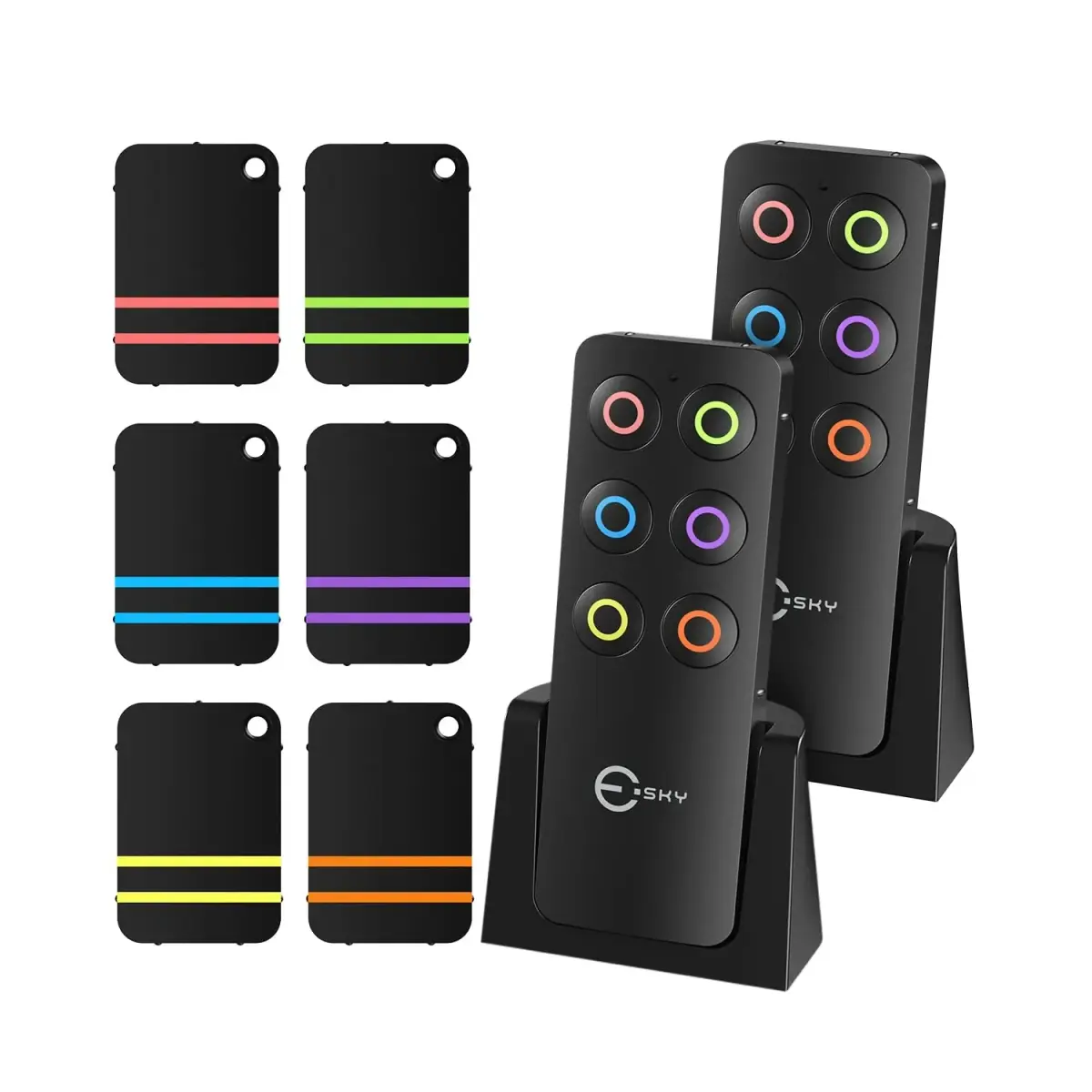 Esky Key Finder with 2 Transmitters and 6 Receivers | RF Tracking for Keys, Wallets, Remotes - main product image