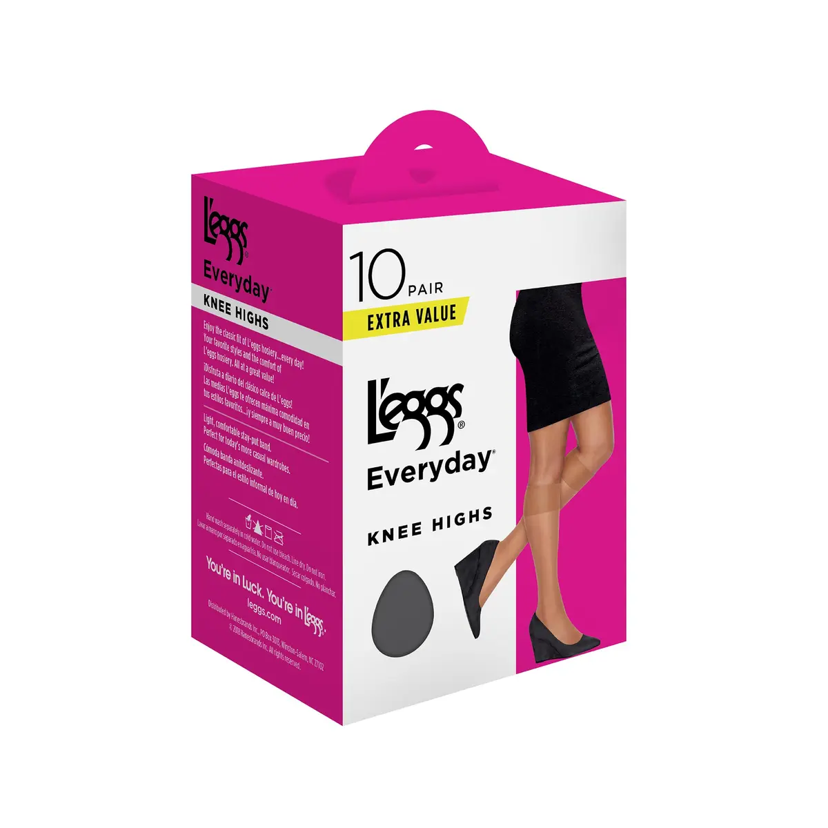L'eggs Knee High Stockings Reinforced Toe | Sheer Beige Hosiery for Women - view 3